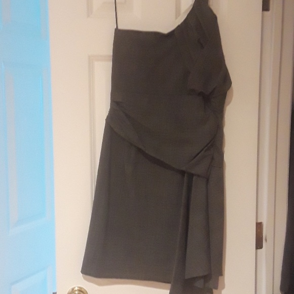 Nicole miller asymmetrical grey dress size 6 - Picture 4 of 5